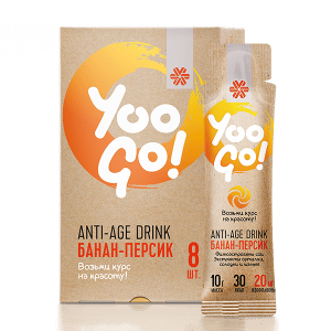 Напиток Anti-age Drink «Банан-персик» - Yoo Gо